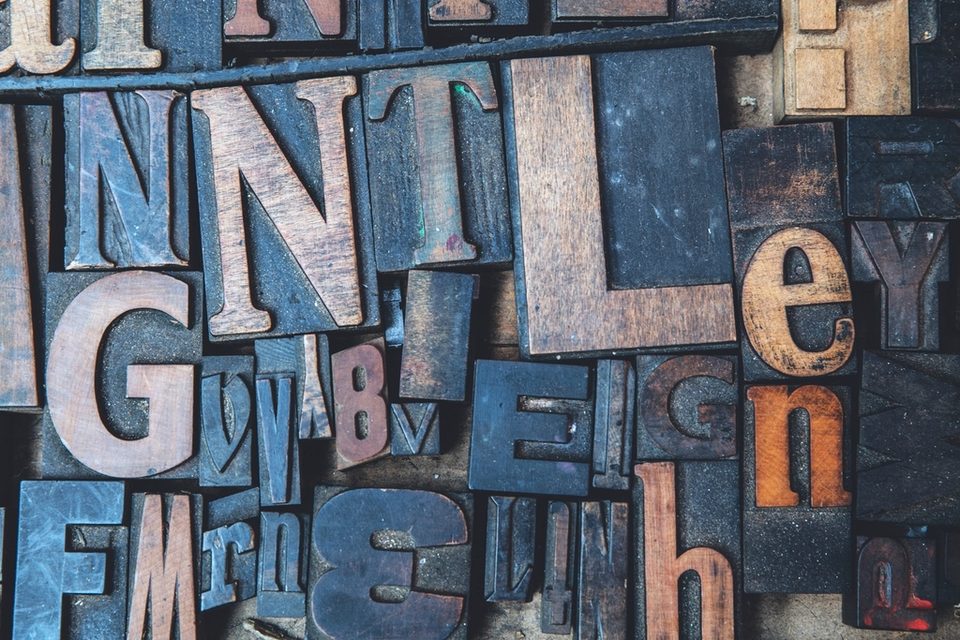 Letterpress-Schriftlettern, Buch- und Druckhandwerk
